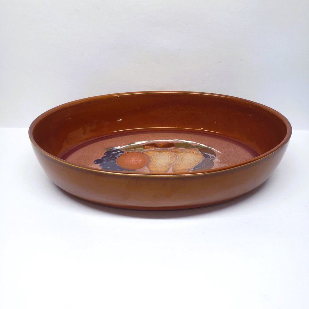 Denby Orchard Large Oval Baking Dish Casserole Baker Pear Fruit Brown 11 x 8.25" - Picture 6 of 8